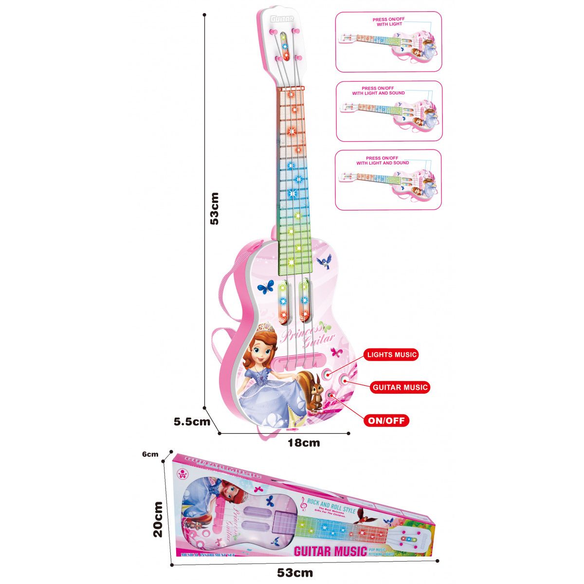 Gitara Lean dziecięca z księżniczką (20894)