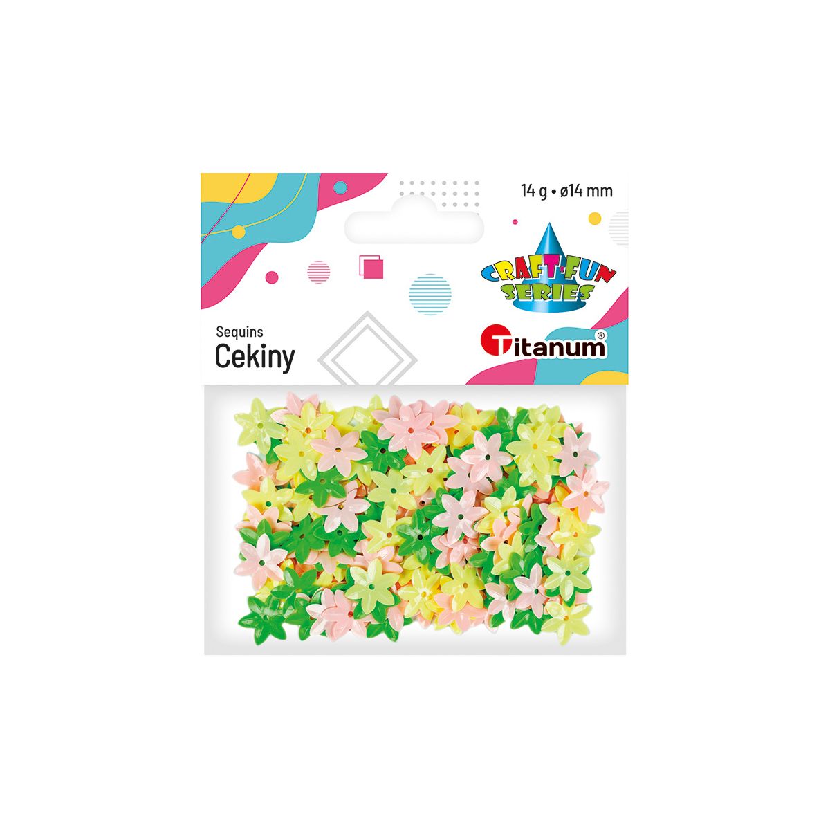 Cekiny Titanum Craft-Fun Series kwiatki mix 14g (CK053)