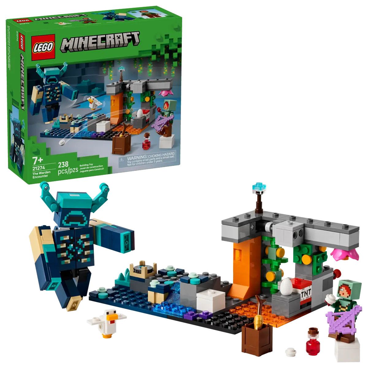 Klocki konstrukcyjne Minecraft Spotkanie ze strażnikiem Lego (21274)