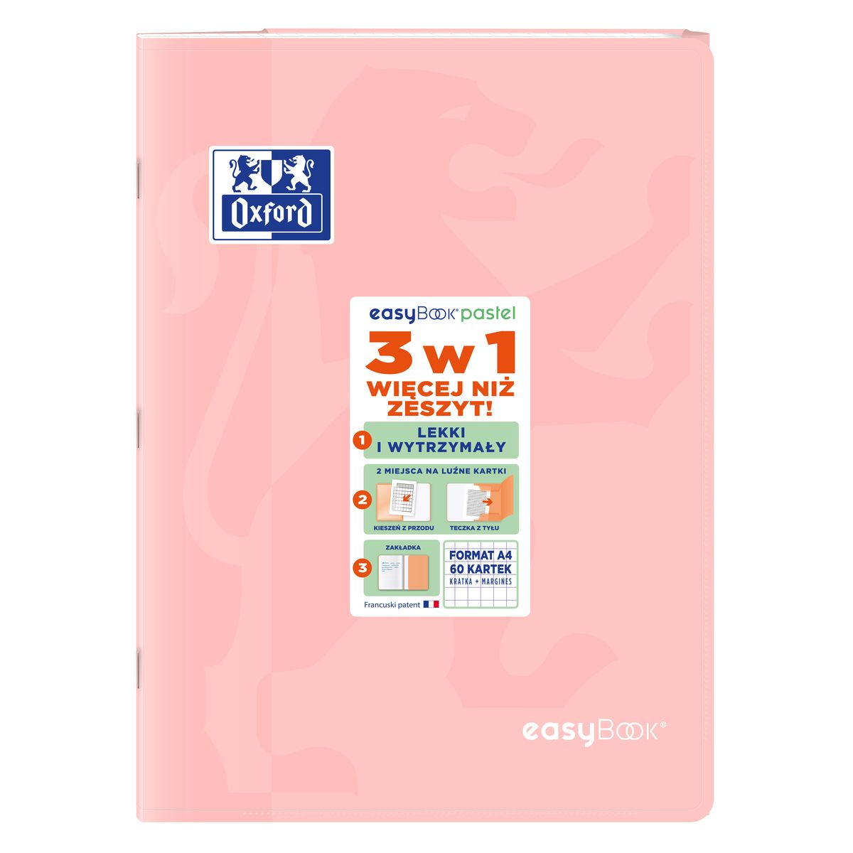 Zeszyt Oxford EASYBOOK PASTEL A4 60k. 90g krata (400161237)