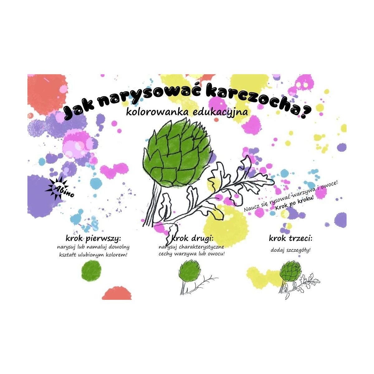 Książeczka edukacyjna Abino Jak narysować karczocha?