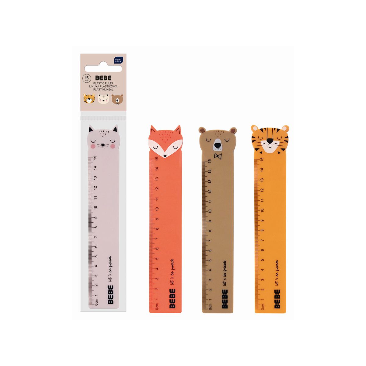 Linijka plastik Interdruk BEBE FRIENDS 15cm