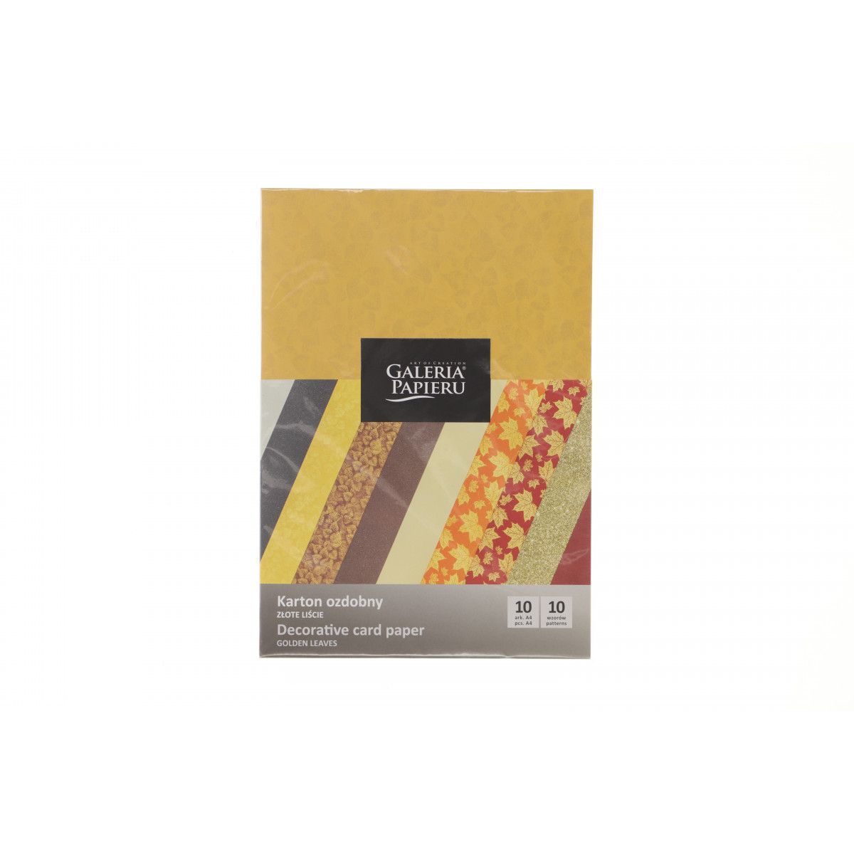 Papier ozdobny (wizytówkowy) Galeria Papieru mix wzorów złote liście A4 (mix) 220g (208935)