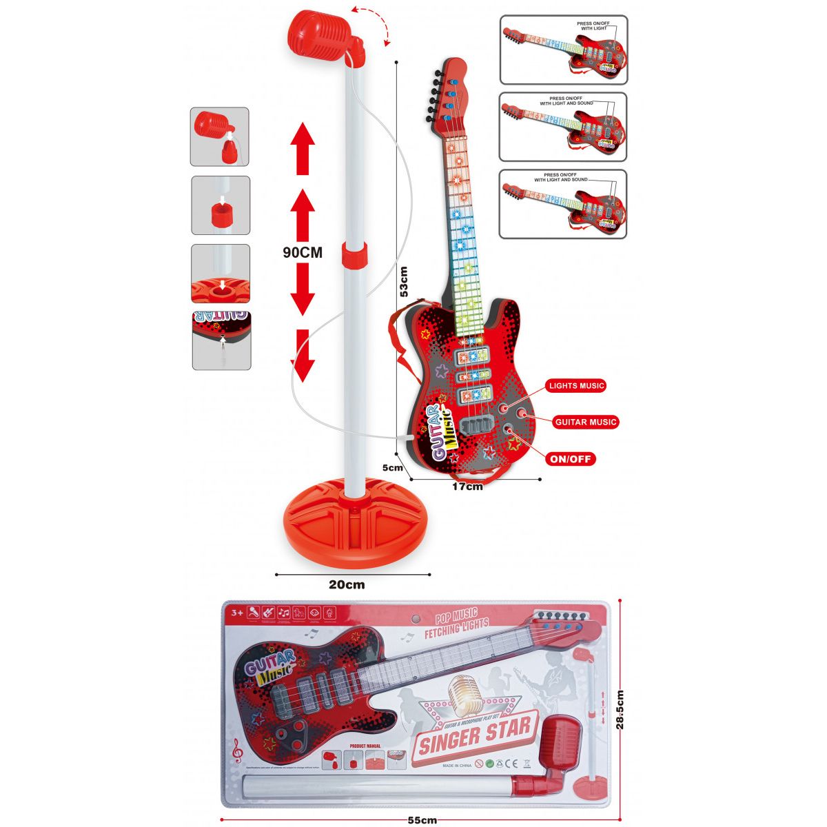 Gitara Lean z mikrofonem na statywie (20893)