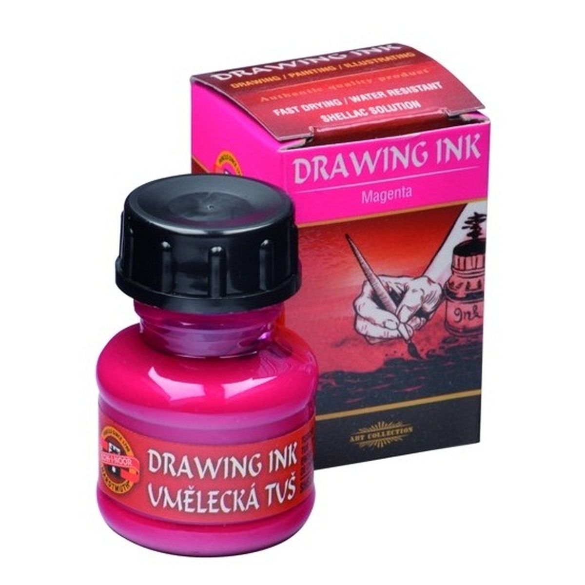 Tusz kreślarski Koh-I-Noor MAGENTA kolor: magenta 20ml (141756)