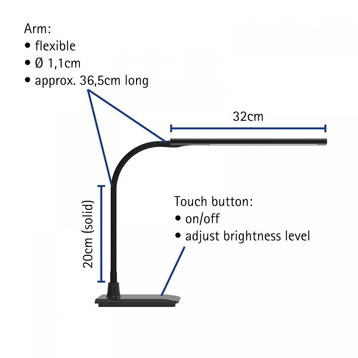 Lampka biurowa Maul LED MAULpirro CZARNA (82027/90 ML)