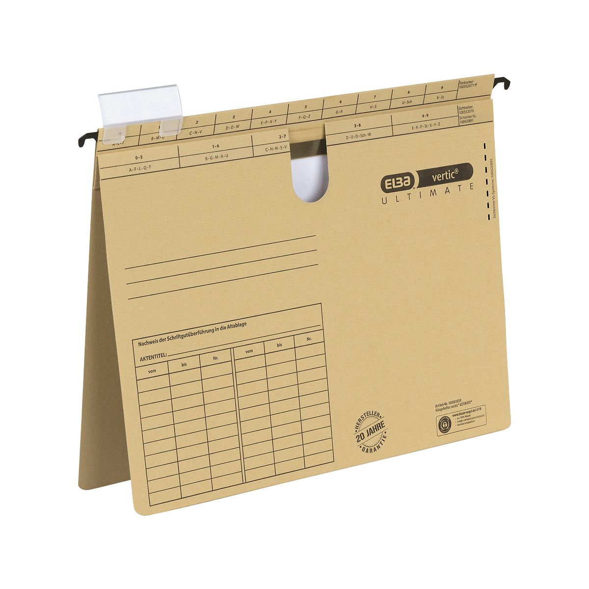 Skoroszyt Elba Vertic Ultimate wiszący A4 brązowy karton 230g (100081039)