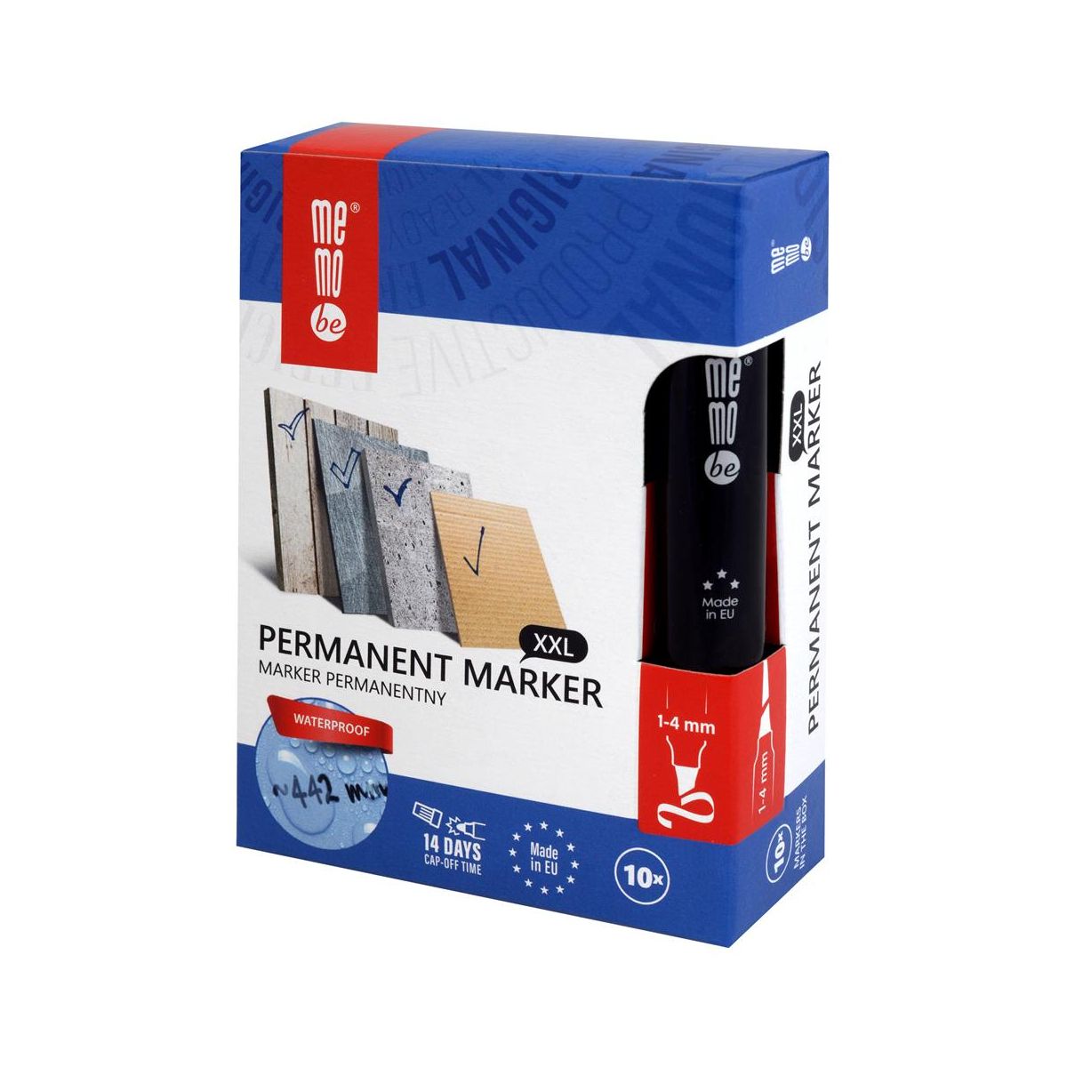 Marker permanentny Memobe zielony zielony 1-4mm ścięta końcówka (MM201-04)