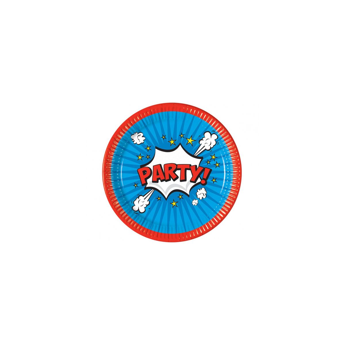 Talerz jednorazowy Godan Boom Party papier śr. 230mm 8 szt (94166)