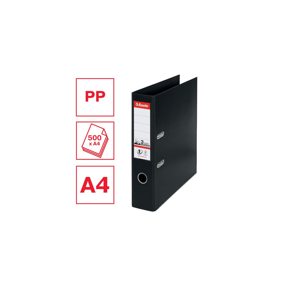 Segregator dźwigniowy Esselte No.1 Power A4 75mm czarny (811370)