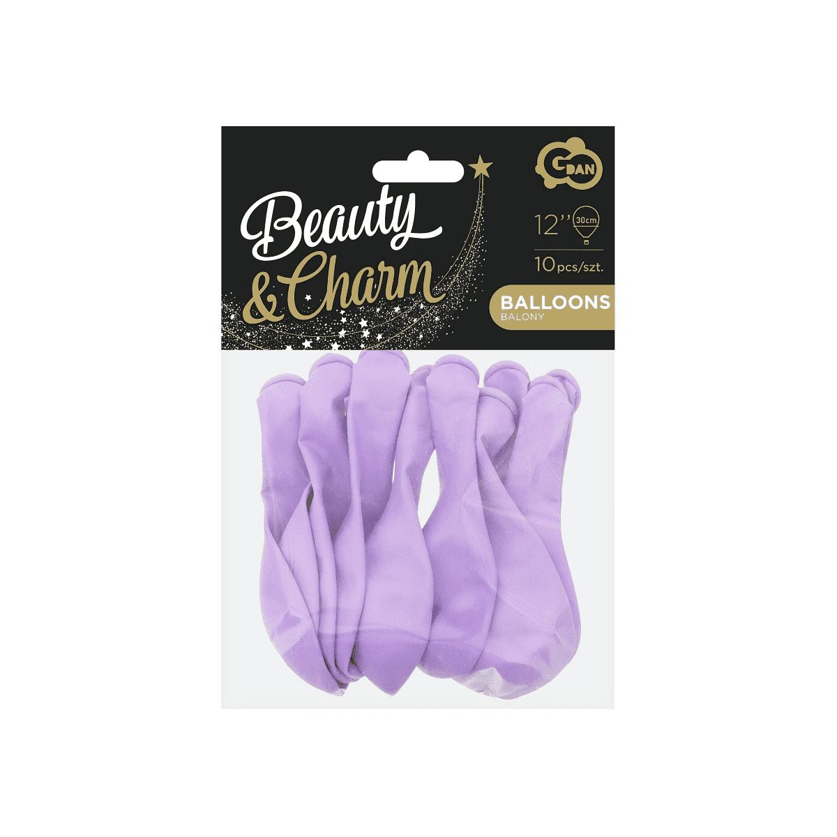 Balon gumowy Godan Beauty&Charm makaronowe lawendowe 10szt. lawendowy 12cal (CB-1KLA)