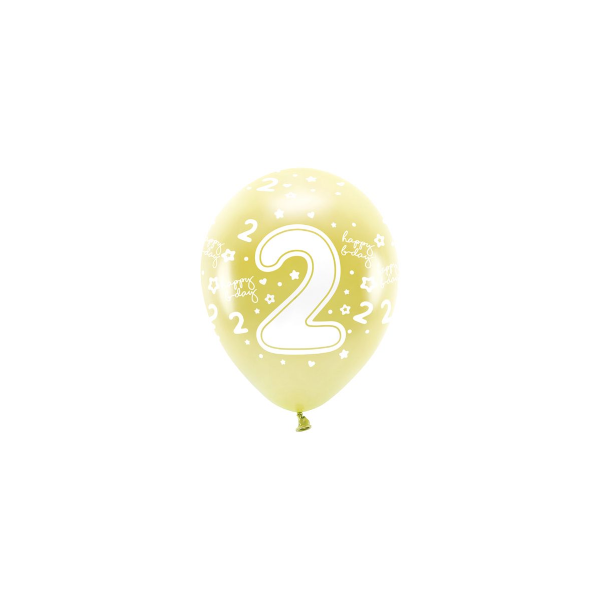 Balon gumowy Partydeco cyfra 2 (1 op. / 6 szt.) złoty 330mm (ECO33M-202-019J-6)