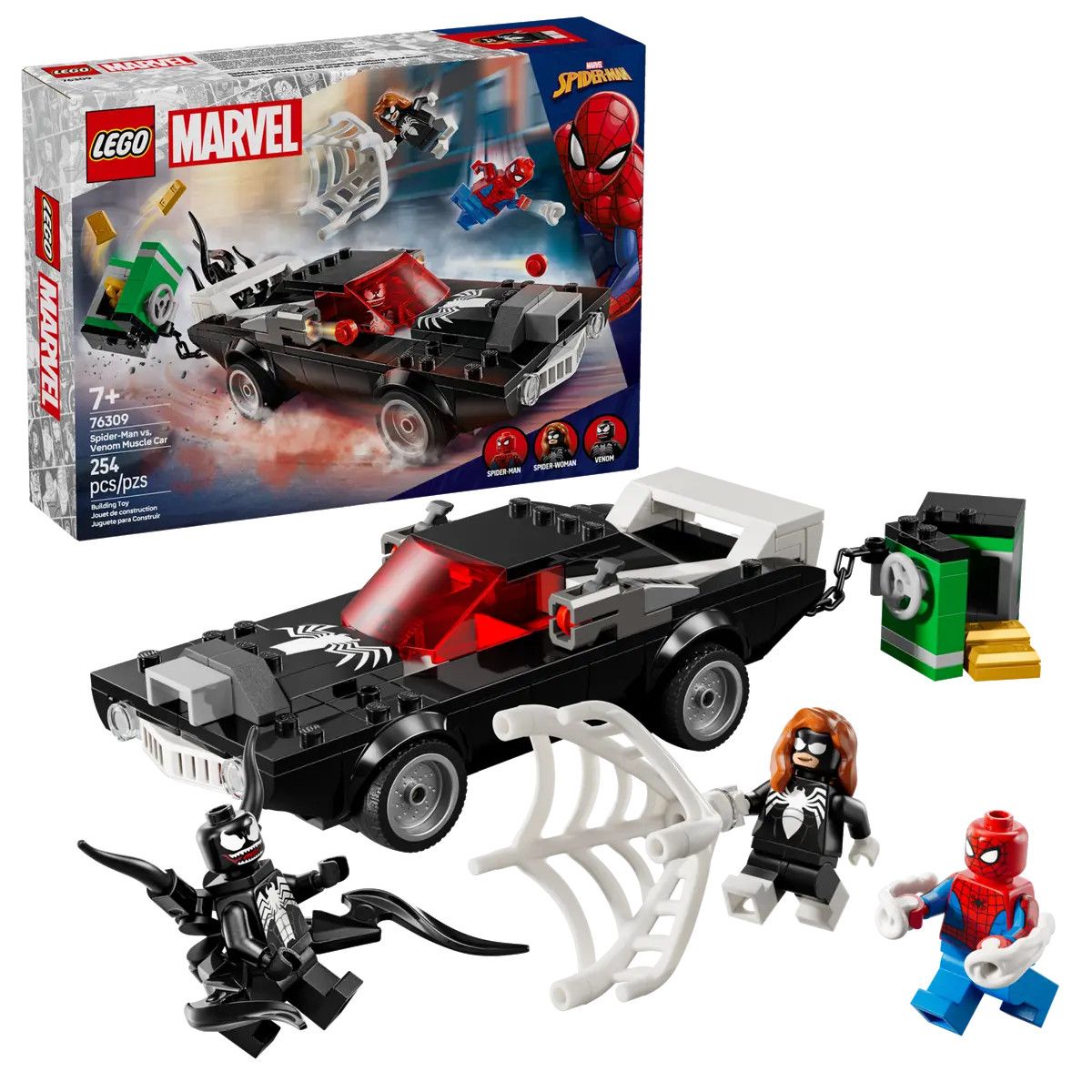 Klocki konstrukcyjne Lego Marvel Super Heroes Spider-Man kontra muscle car Venoma (76309)
