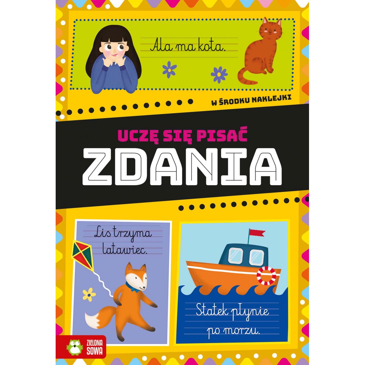 Książeczka edukacyjna Zielona Sowa Uczę się pisać. Zdania