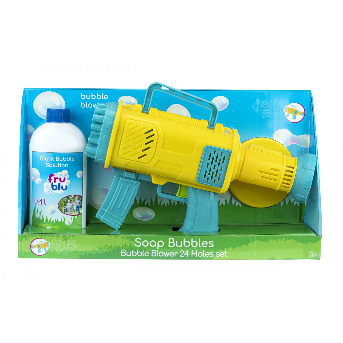 Bańki mydlane Tm Toys Fru Blu Mega blaster do baniek 24 otwory + płyn 0,4 l (DKF0162)