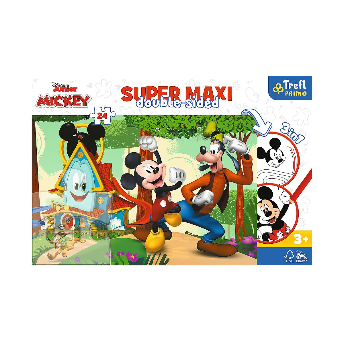 Puzzle Trefl Myszka Miki Super maxi Wesoły Domek i przyjaciele 24 el. (41012)