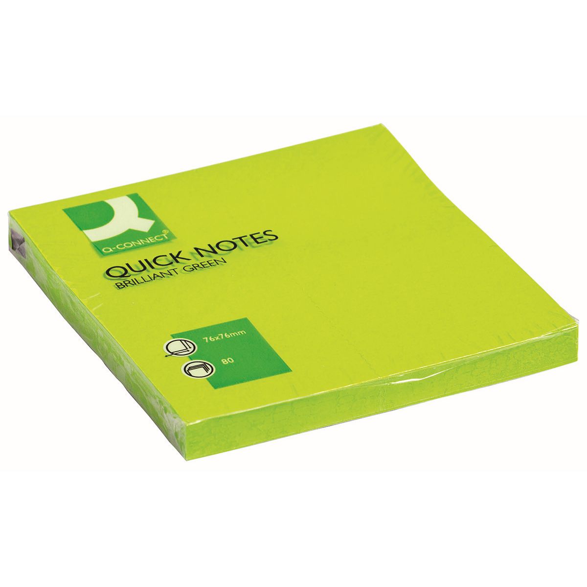 Notes samoprzylepny Q-Connect zielony 80k [mm:] 76x76 (KF10515)