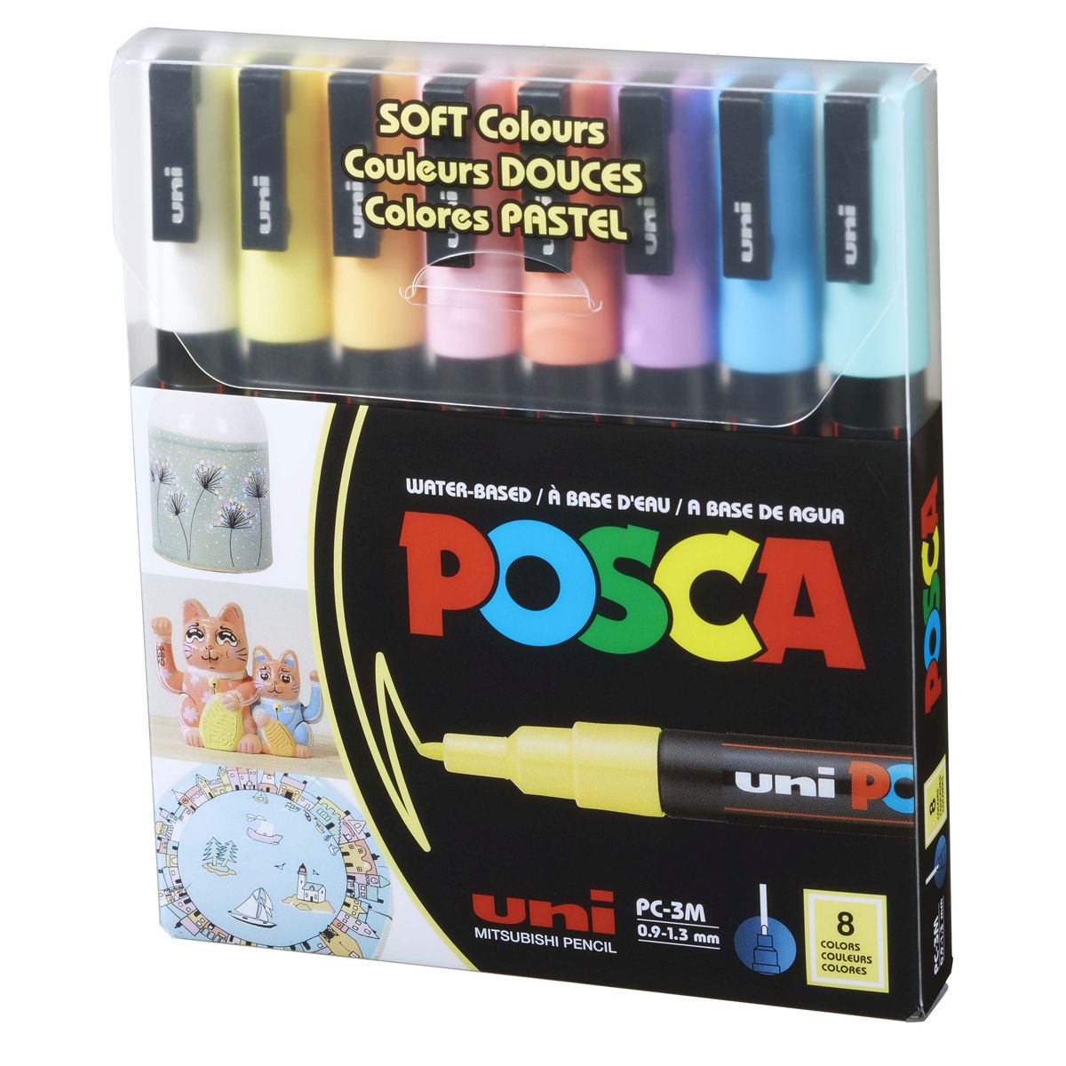 Marker specjalistyczny Posca SOFT COLORS 8 sztuk, mix 0,9-1,3mm okrągła końcówka (177313)