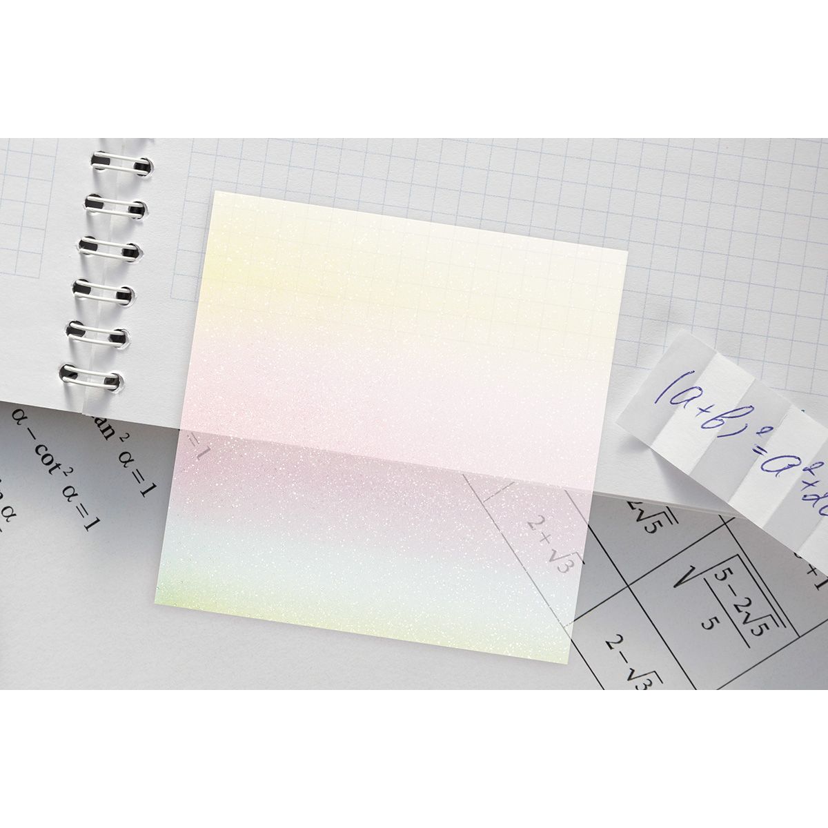 Notes samoprzylepny (karteczki) Titanum transparentne, z polipropylenu 75x75 mix 50k [mm:] 75x75