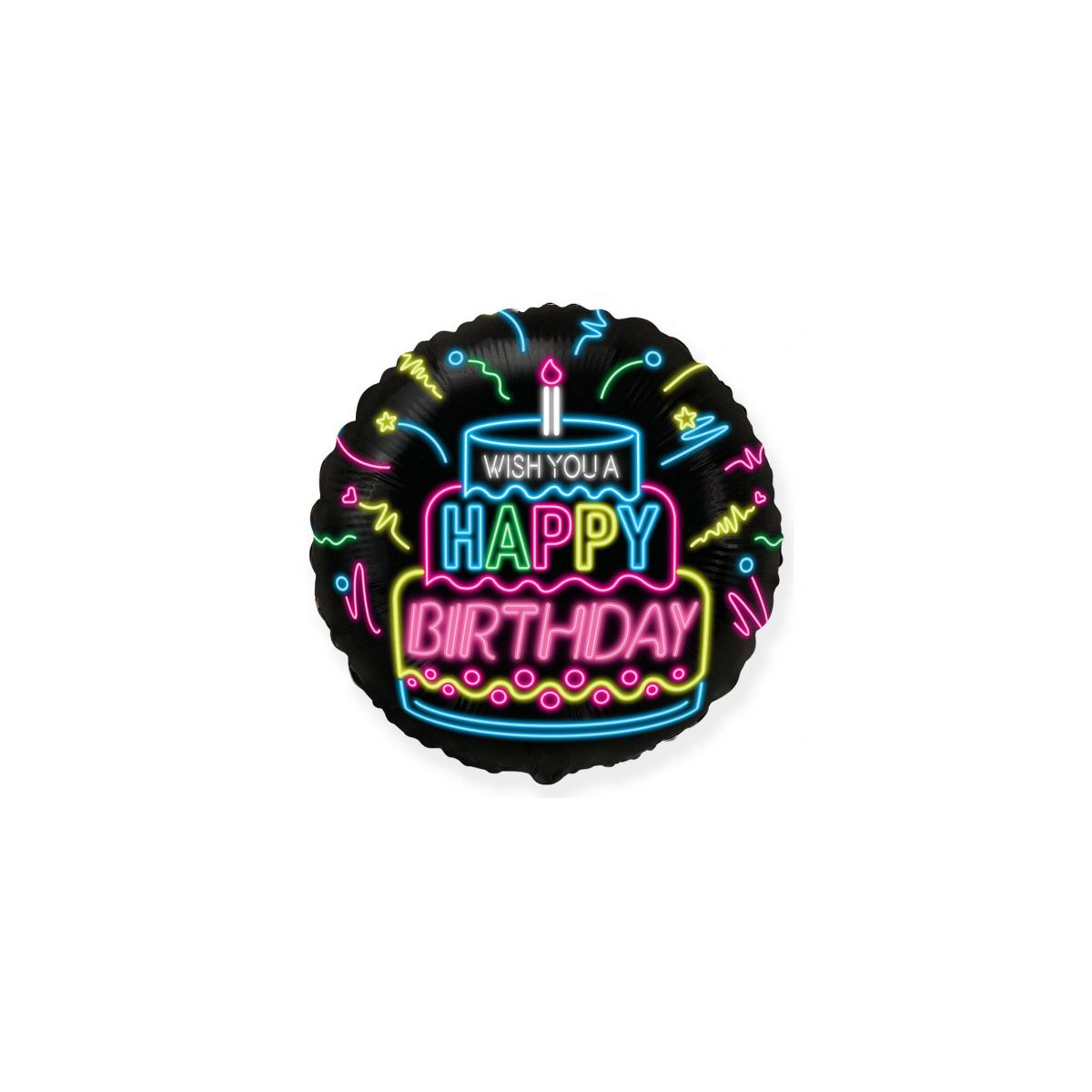 Balon foliowy Godan Happy Birthday- NEON 18cal (B401598)