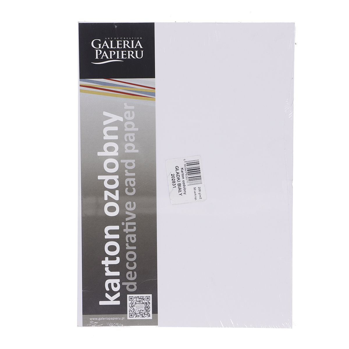 Papier ozdobny (wizytówkowy) Galeria Papieru gładki A4 biały 200g (202831)