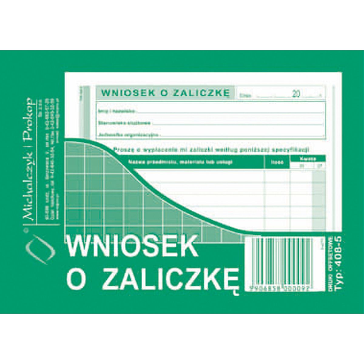 Druk offsetowy Michalczyk i Prokop O pap. A6 40k. (408-5)