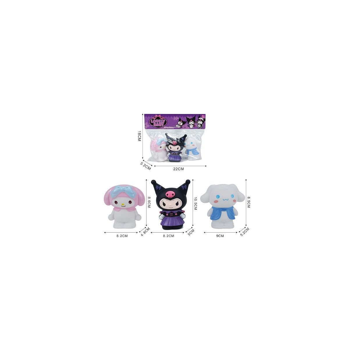 Figurka Bigtoys piszczki zwierzaki 3 szt. (BPI7089)