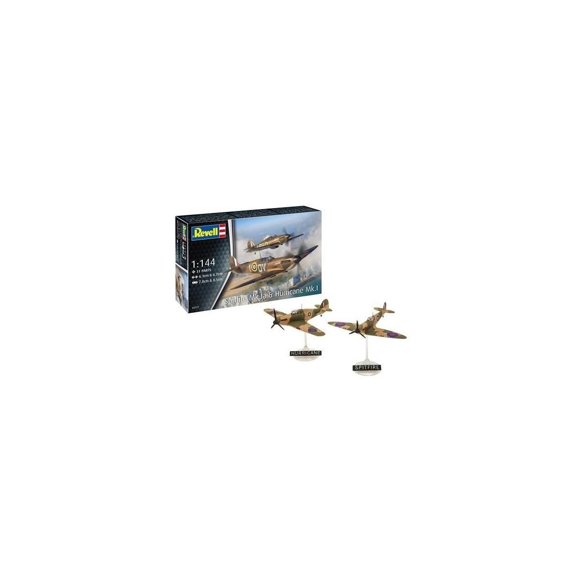Model do sklejania Revell samolot Supermarine Spitfire Mk.Ia & Hawker Hurricane Mk.I (03771)