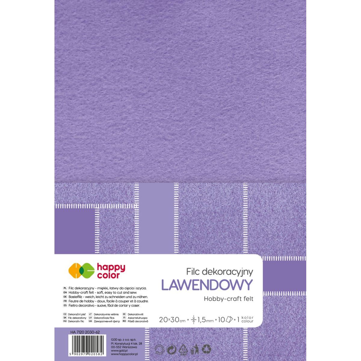 Filc Happy Color kolor: lawendowy 10 ark. (HA 7150 2030-62)