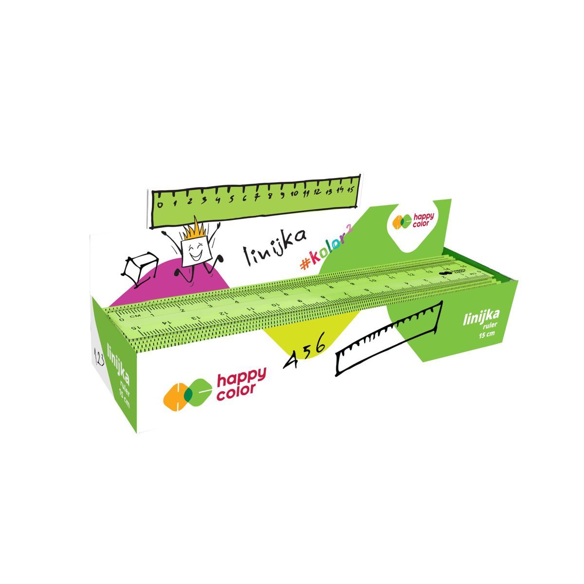Linijka plastikowa Happy Color 15cm (HA 2511 1503-KK)