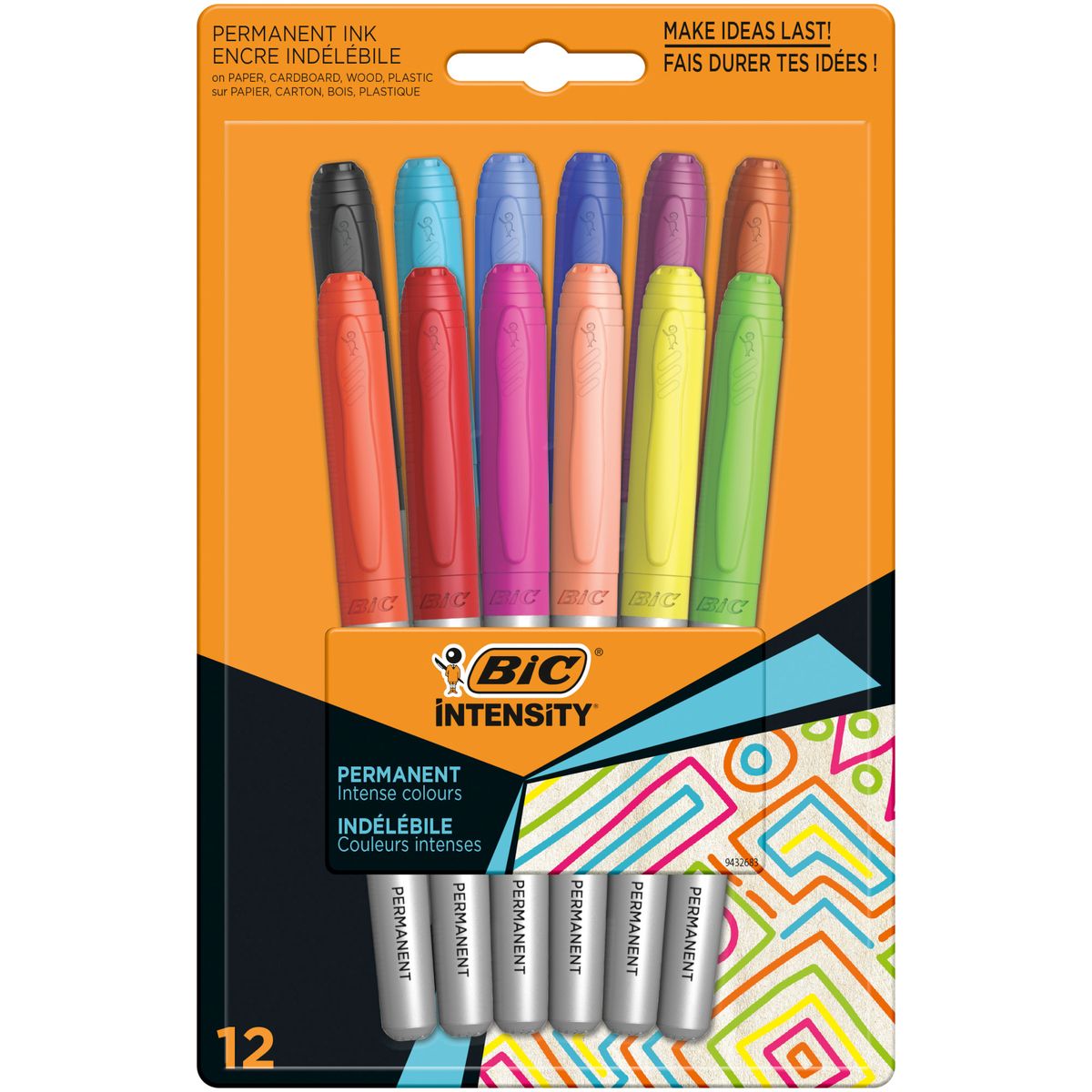 Marker permanentny Bic colour b l12szt, mix (943163)