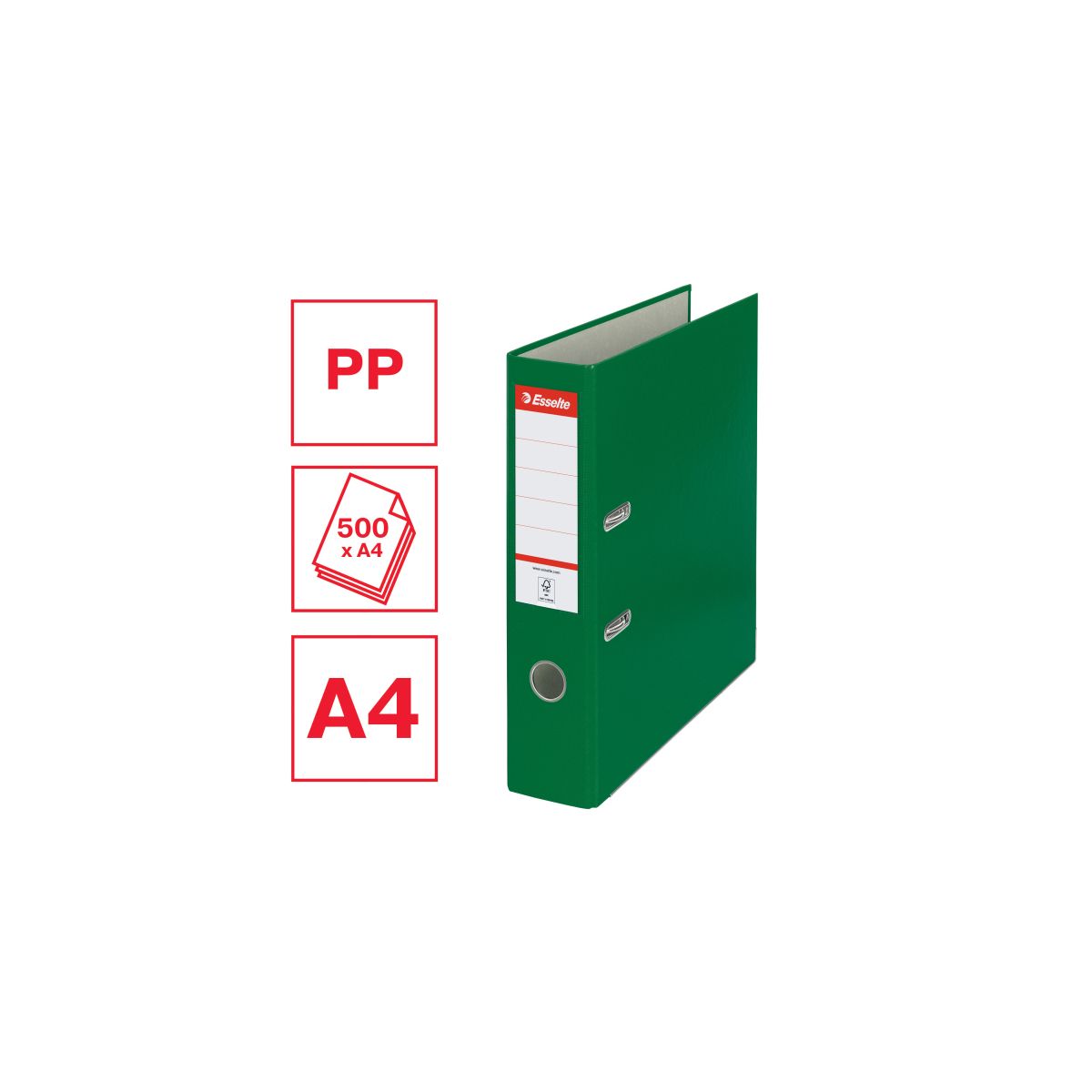 Segregator dźwigniowy Esselte Ekonomiczny A4 75mm zielony (11256)