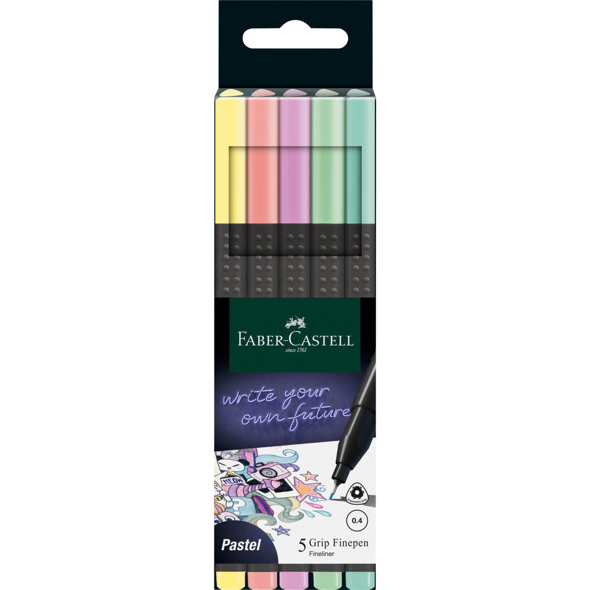 Cienkopis Faber Castell pastelowy mix 0,4mm 5kol. (151602 FC)