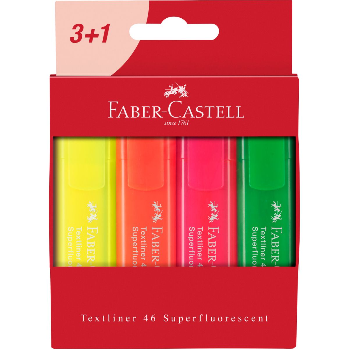 Zakreślacz Faber-Castell 4 szt mix 1,0-5,0mm (254604 FC)