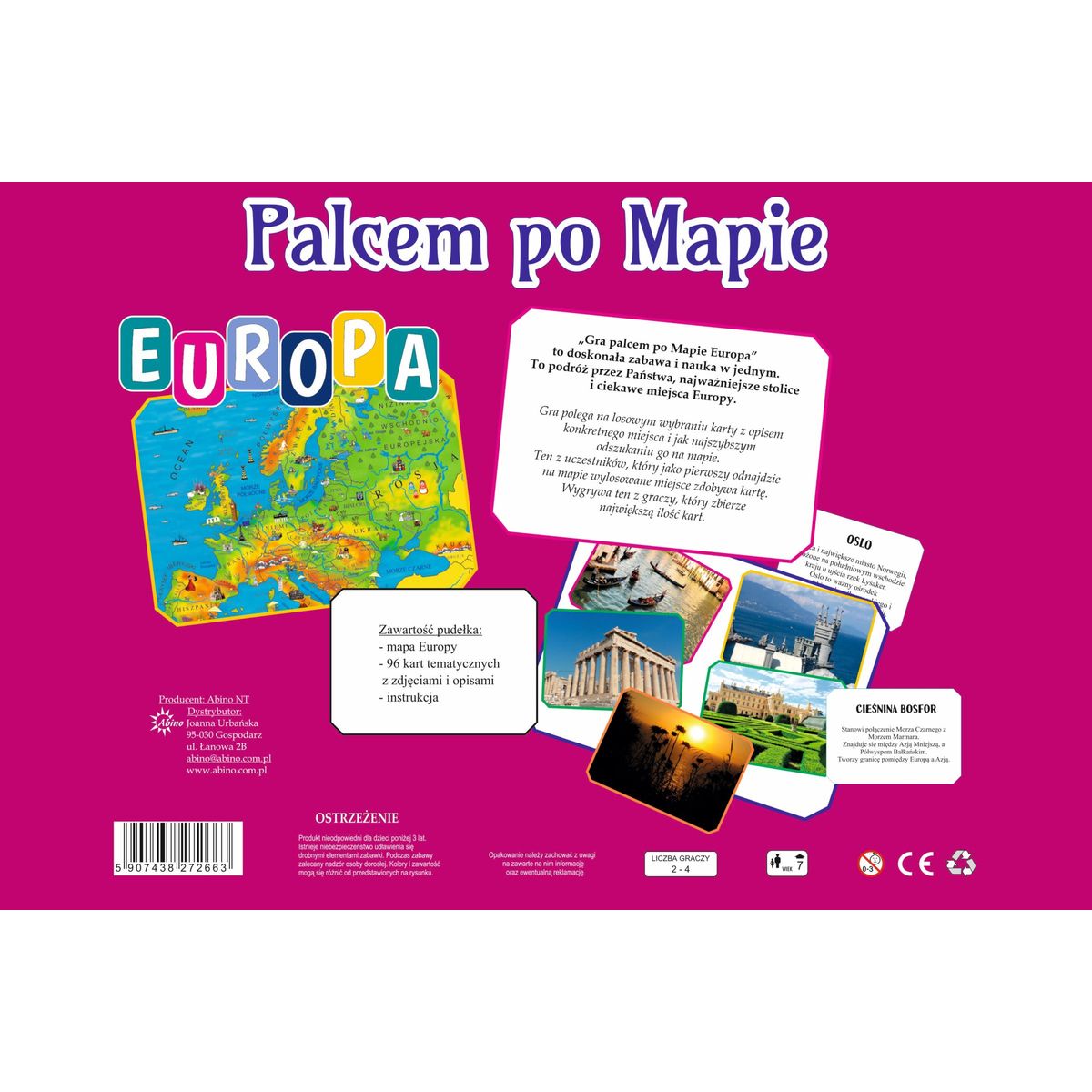 Gra planszowa Abino palcem po mapie - Europa