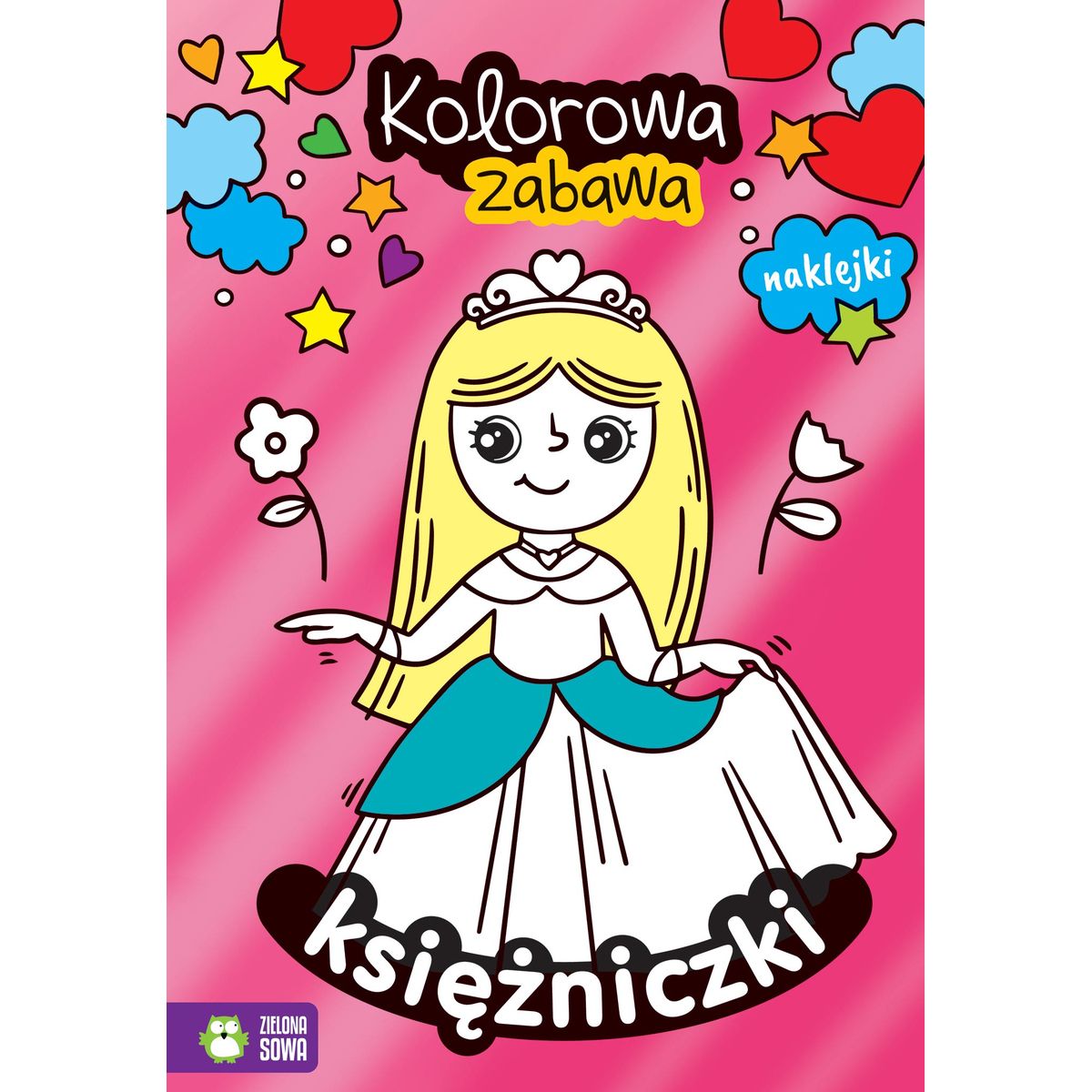 Książeczka edukacyjna Zielona Sowa Kolorowa zabawa Księżniczki