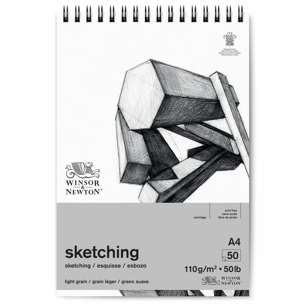Blok artystyczny Winsor Szkicownik ze spiralą Sketching A4 110g 50k [mm:] 210x297 (6672002)