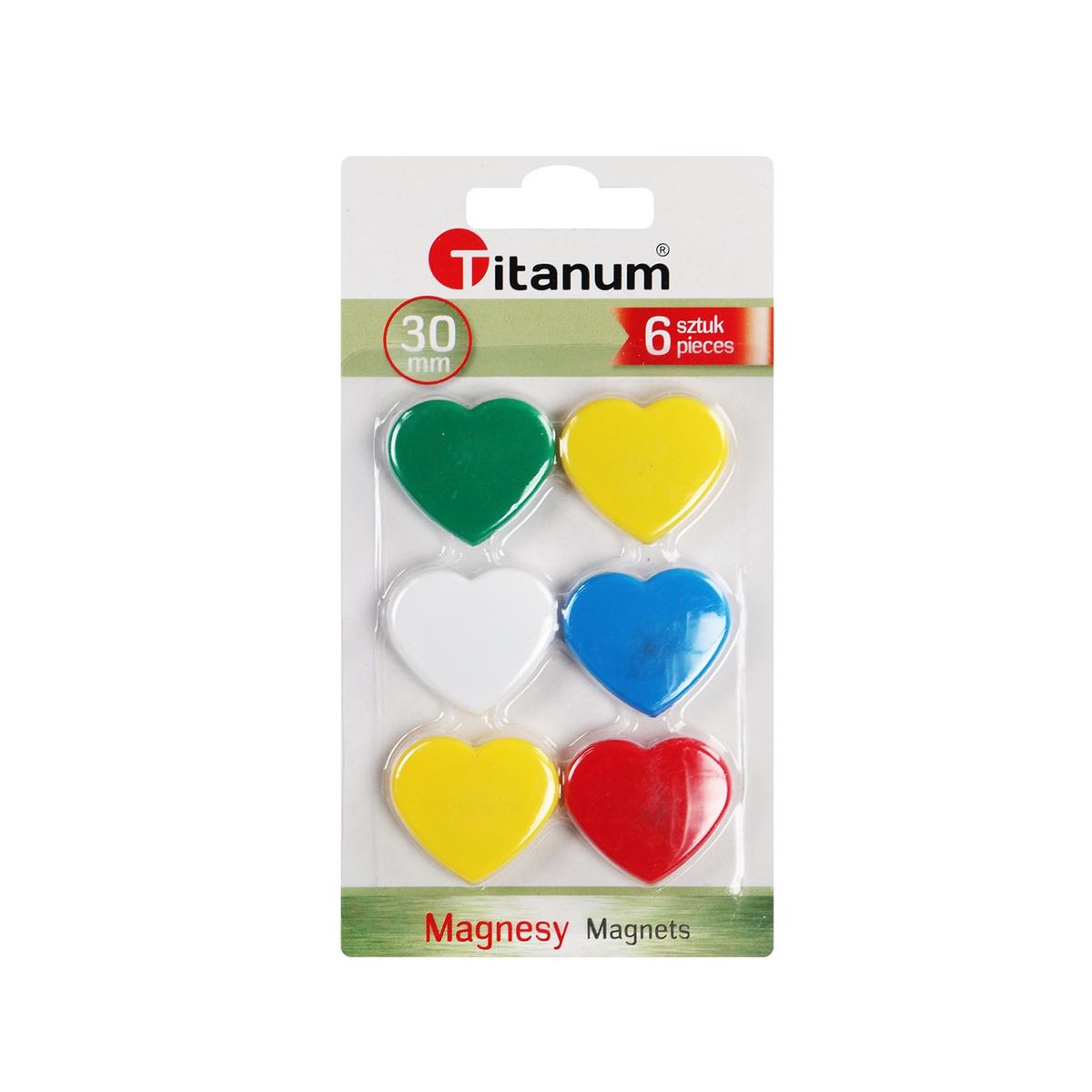 Magnes Titanum serce 30 mm mix [mm:] 30 (25018) 6 sztuk