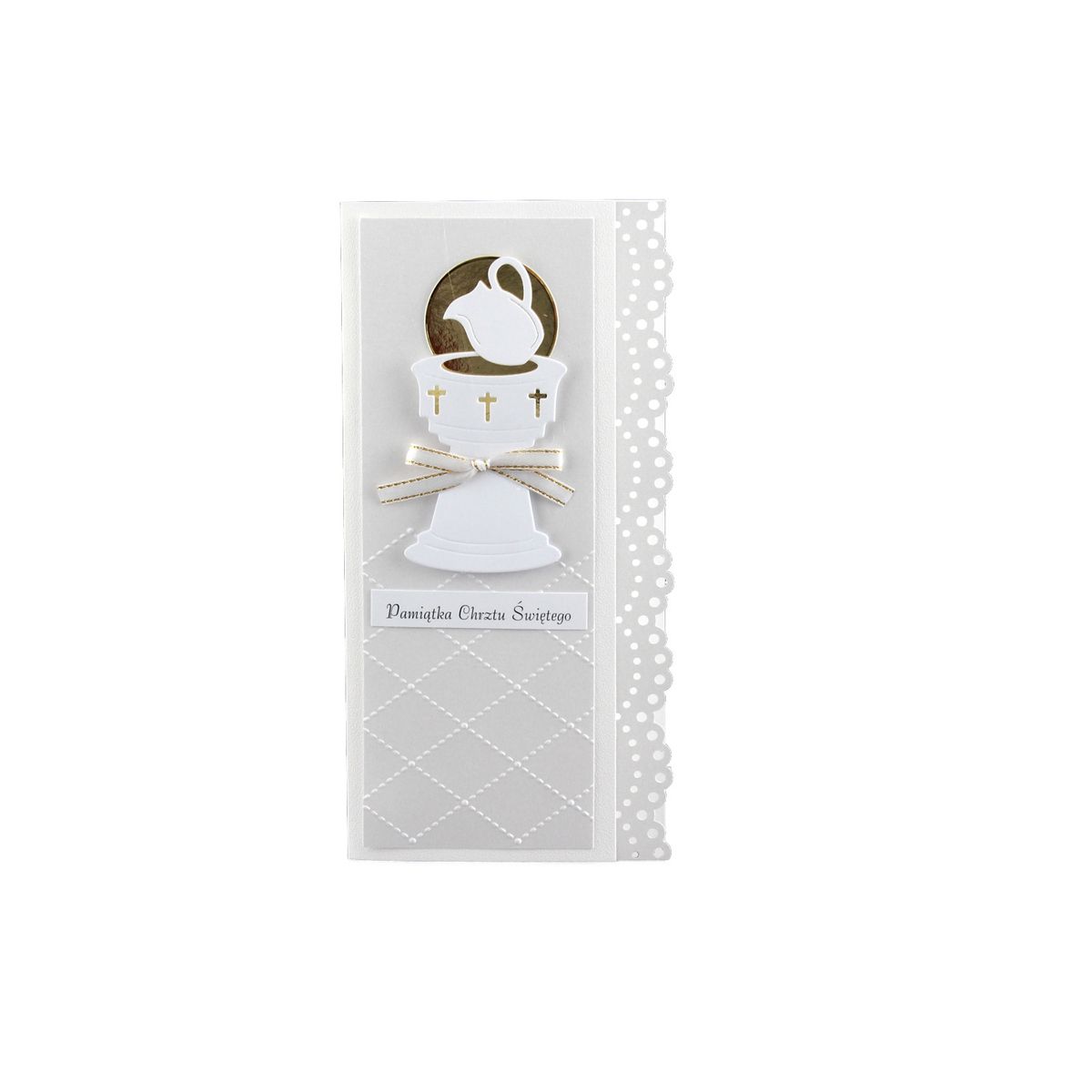 Kartka składana Deco Styl chrzest ręcznie zdobiona DL