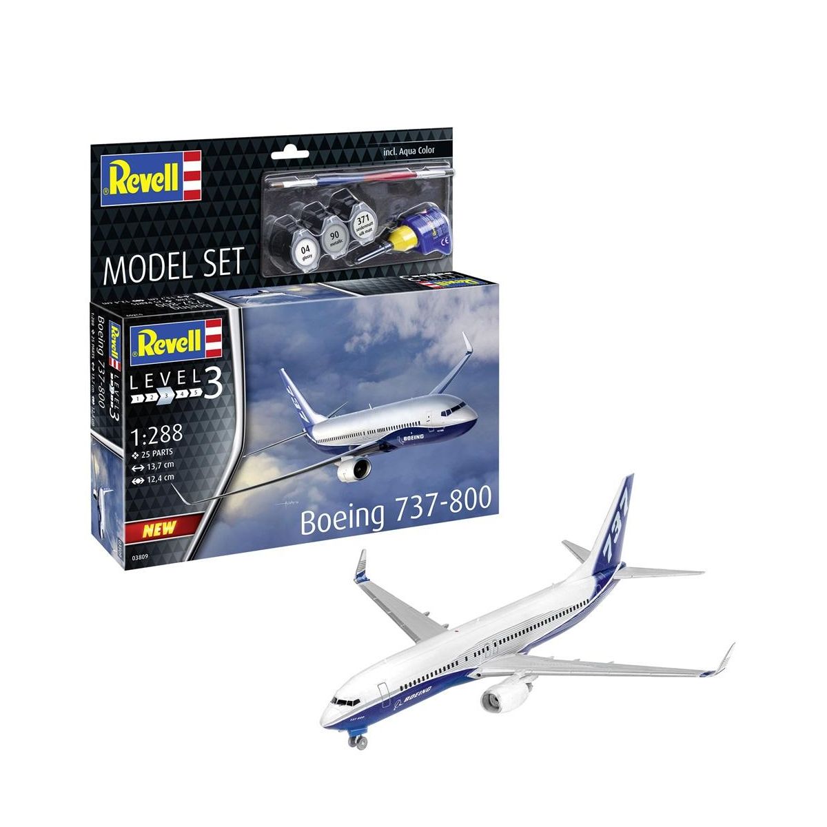 Model do sklejania Revell Set Boeing 737-800 (63809)