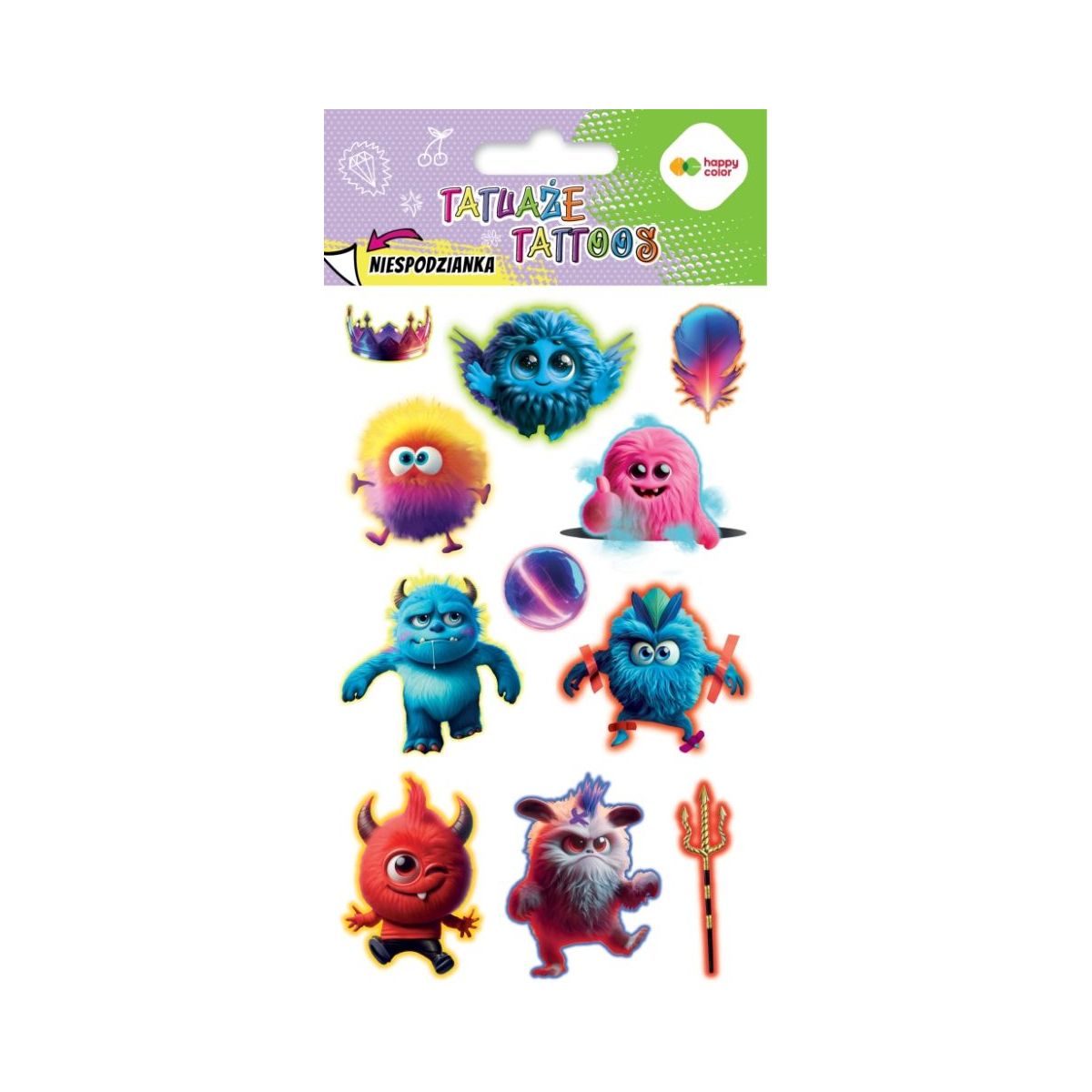 Tatuaż Happy Color zmywalny Monsters (HA 4261 1020-KP04)