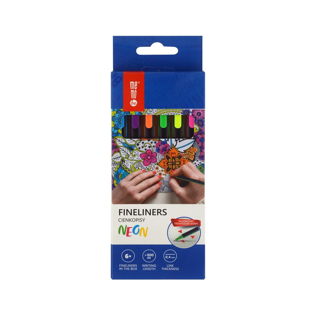 Cienkopis Memobe neonowe 6 kolorów mix 0,4mm 6kol. (MC102-99-06)