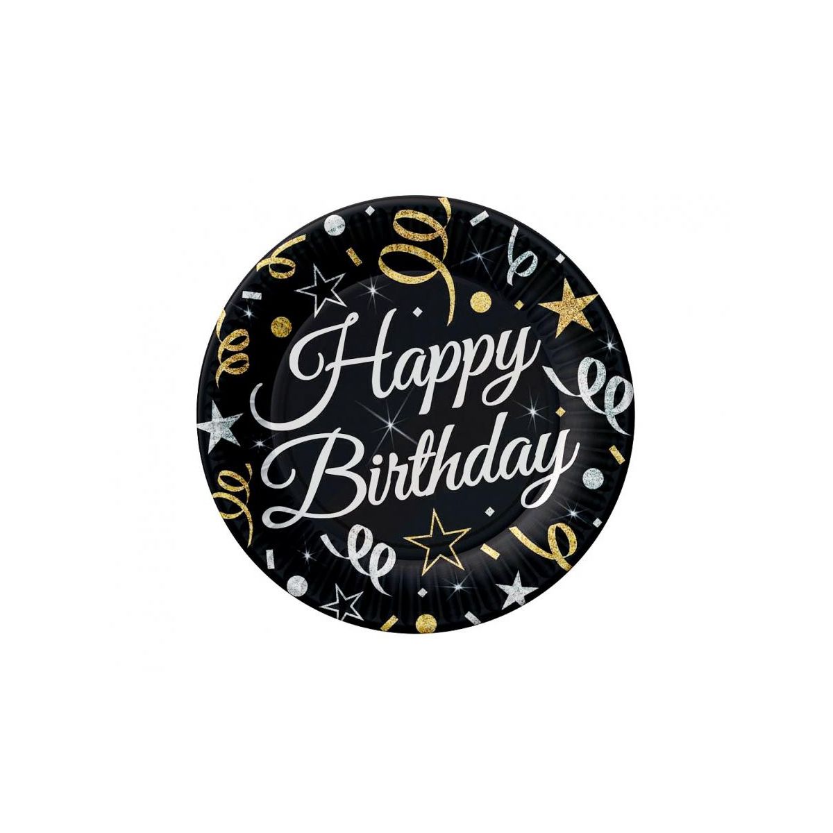 Talerz jednorazowy Godan Happy Birthday papier śr. 180mm 6 szt (PW-THB7)