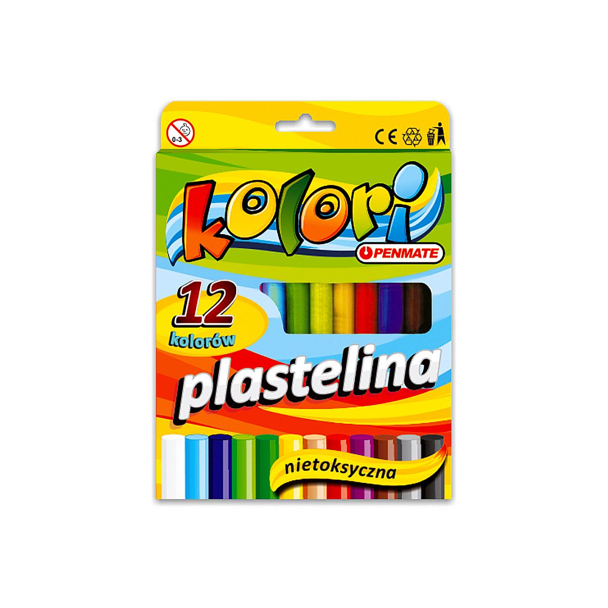 Plastelina Penmate 12 kol. KOLORI mix (TT6583)