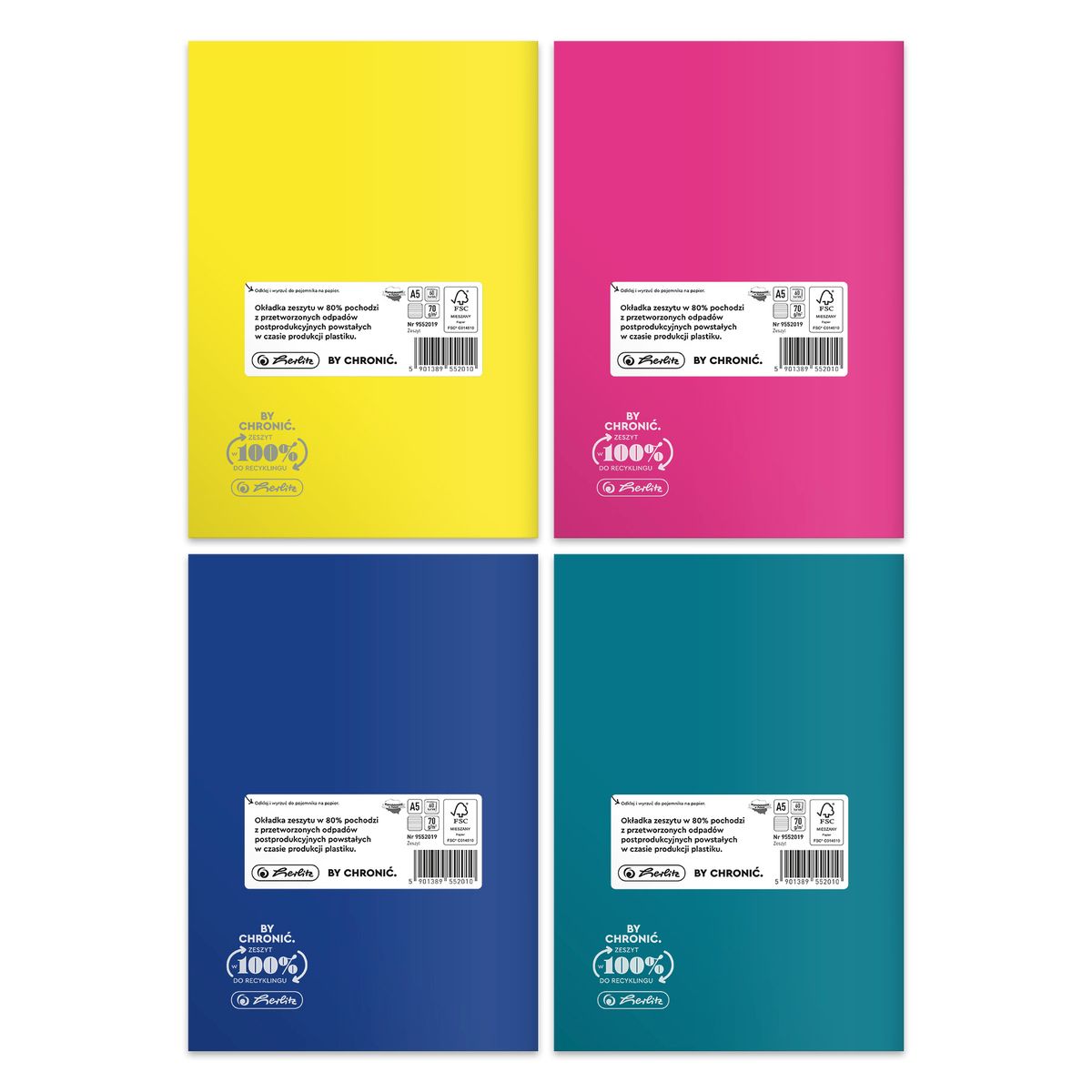 Zeszyt Herlitz Colors Eco PP 9552019 A5 60k. 70g linia (400198108)