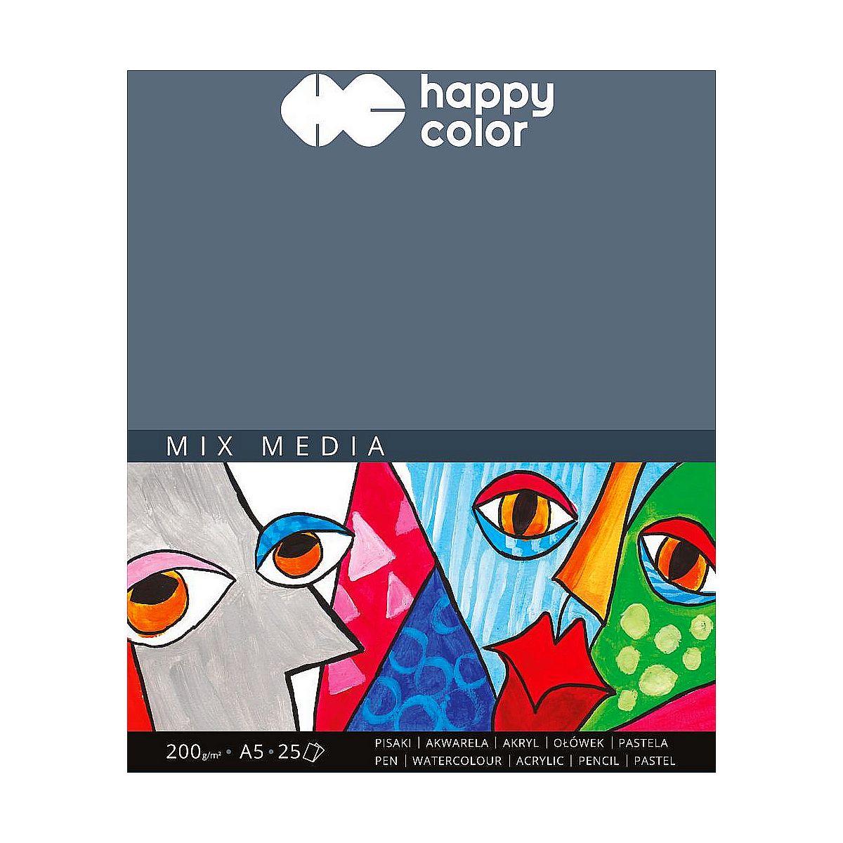 Blok rysunkowy Happy Color miz media młody artysta A5 biały 200g 25k (HA 3720 1520-A25)