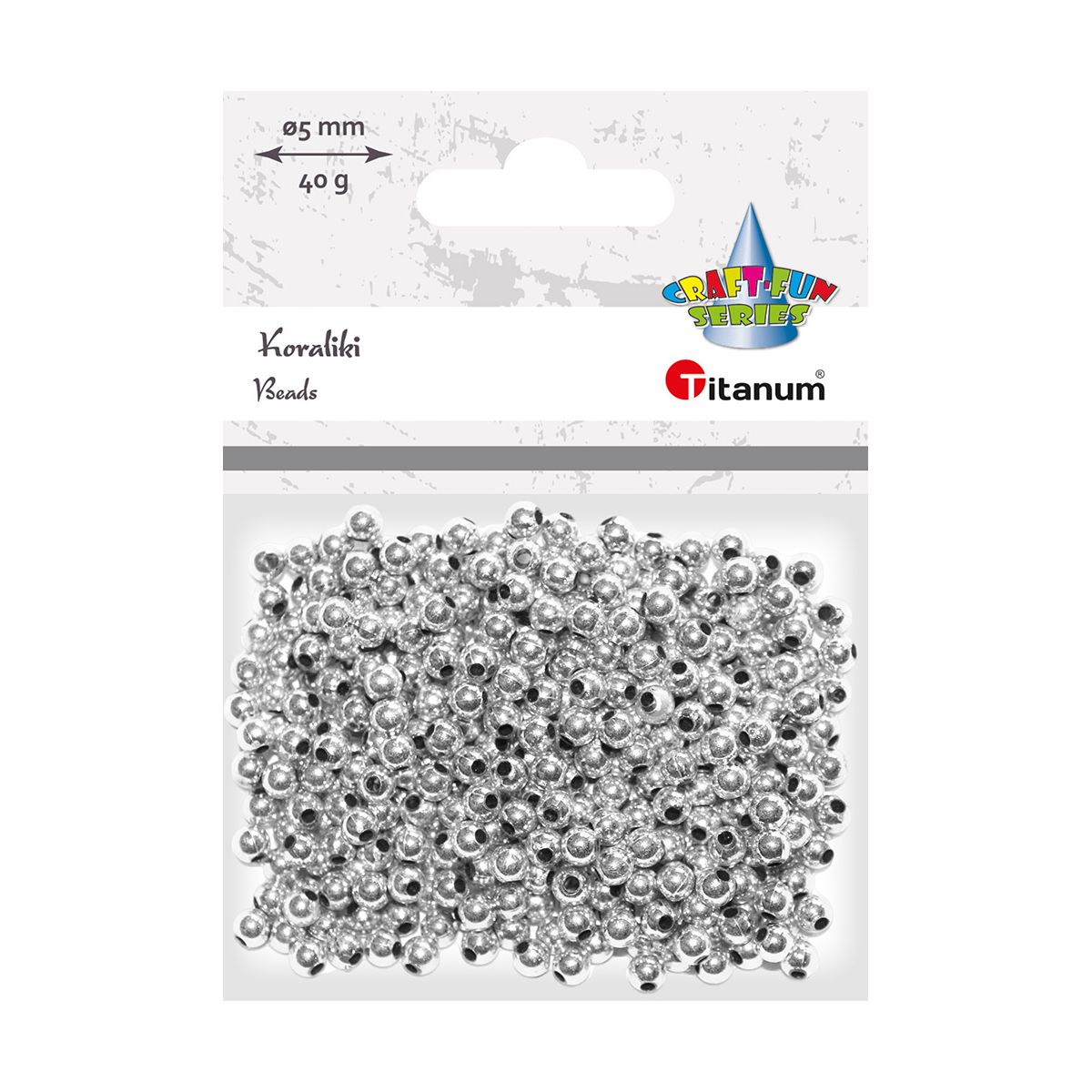 Koraliki kreatywne Titanum Craft-Fun Series srebrne (XBL02)