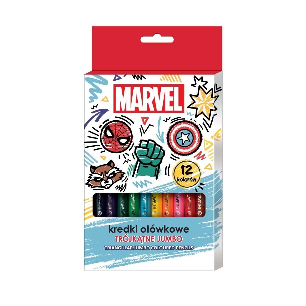 Kredki ołówkowe Beniamin Avengers trójkątne 12 kol.