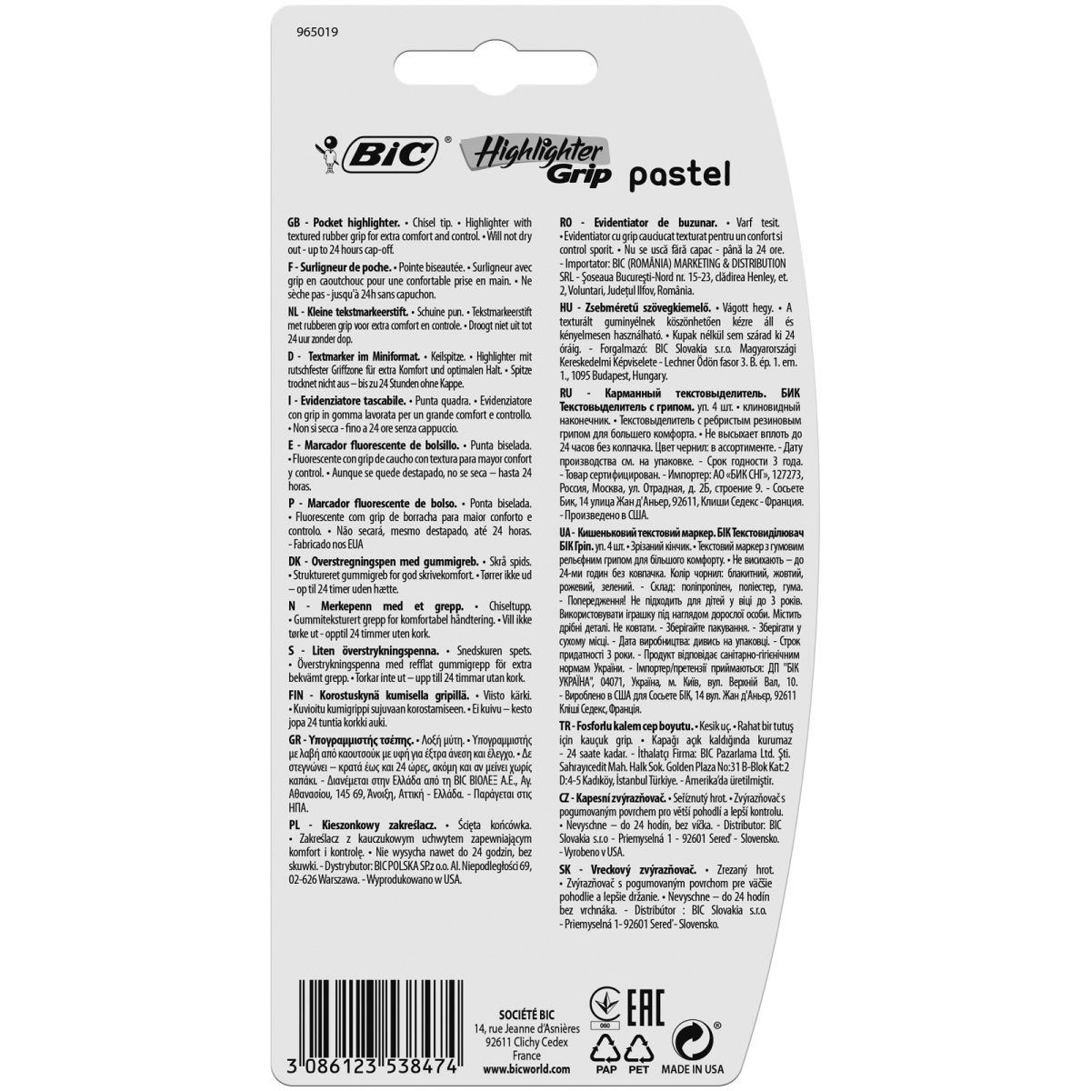 Zakreślacz Bic mix 3,3mm (949868)