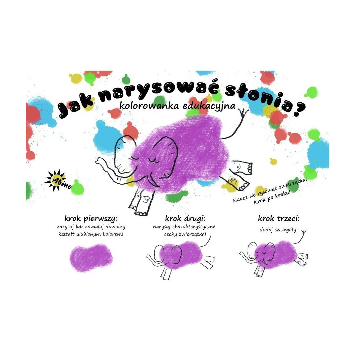 Książeczka edukacyjna Abino Jak narysować słonia?